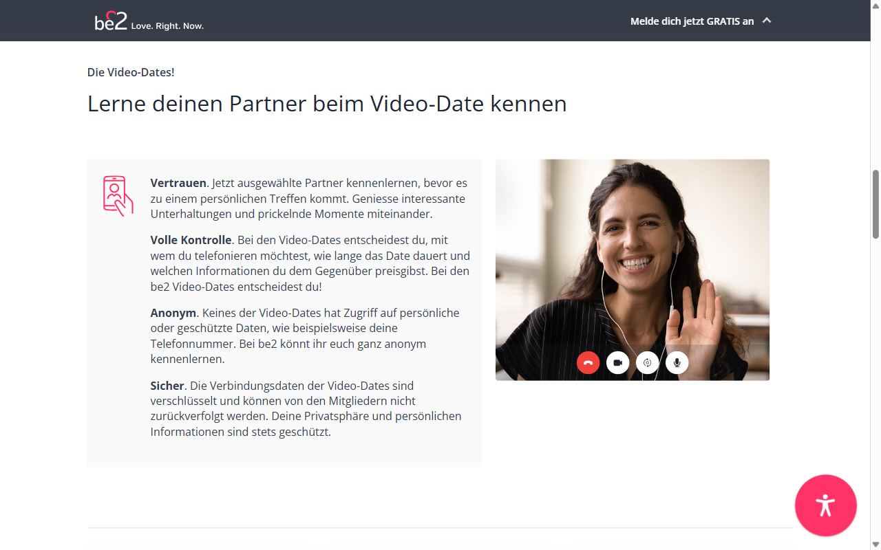 Die Video-Dates von be2 auf der Startseite