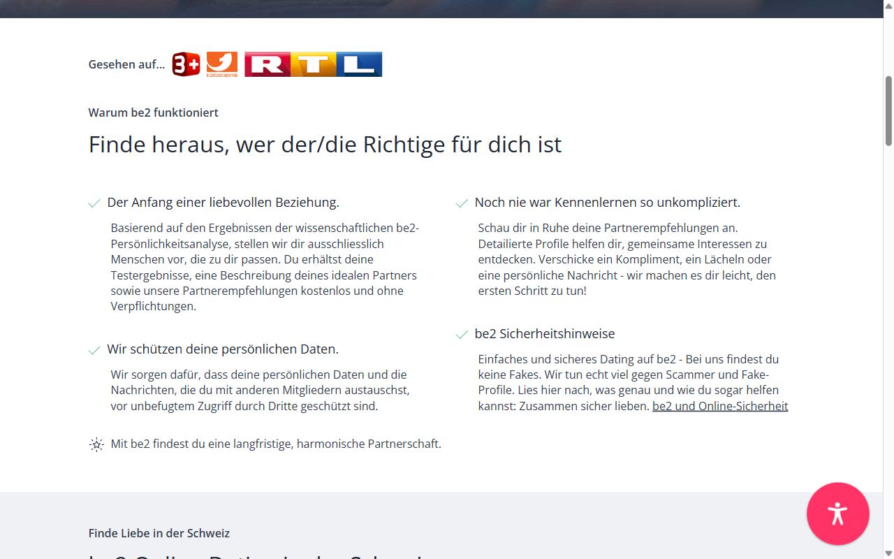Abschnitt Warum be2 funktioniert auf der Startseite von be2.ch